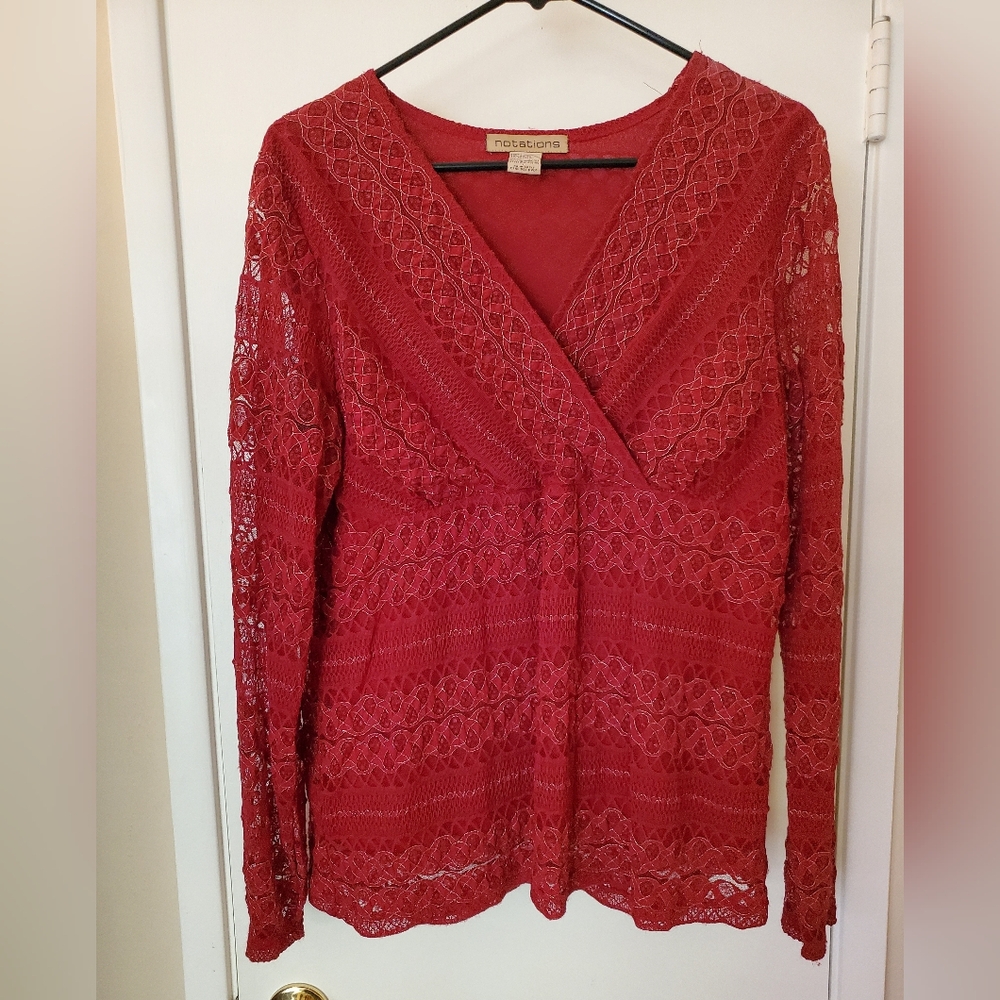 Women's Long sleeve, v neck blouse